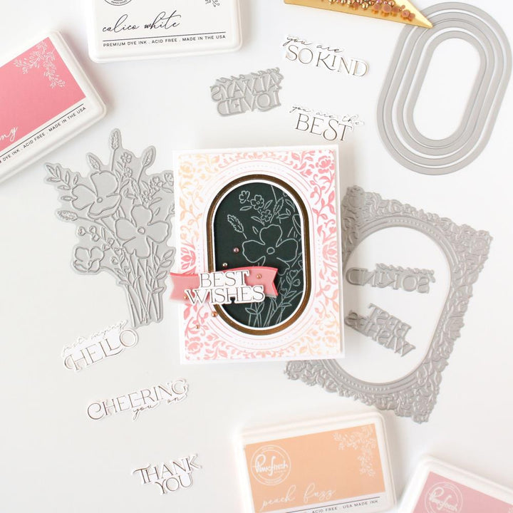 Pinkfresh Studio Press Plate: Dainty Floral Frame (5A002CVR1GGCN)