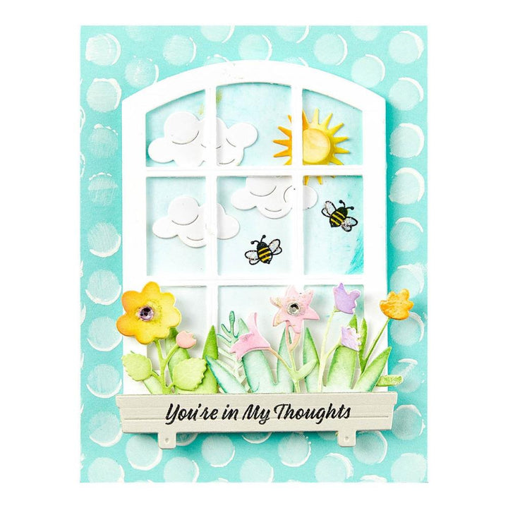 Spellbinders Windows With A View Etched Dies: Sending Sunshine Sentiments, By Tina Smith (STP222)