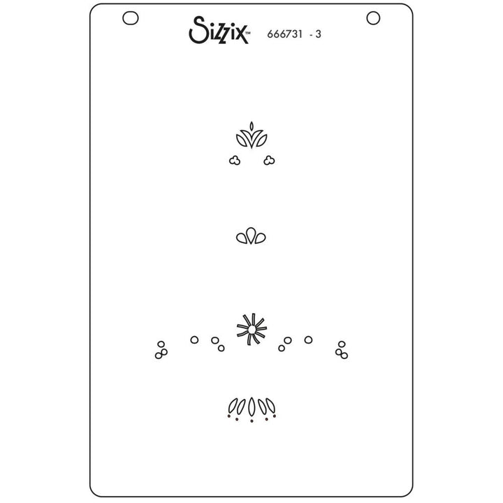 Sizzix A6 Layered Stencils: Folk Tree, 4/Pkg, By Catherine Pooler (5A00241N1G7B6)