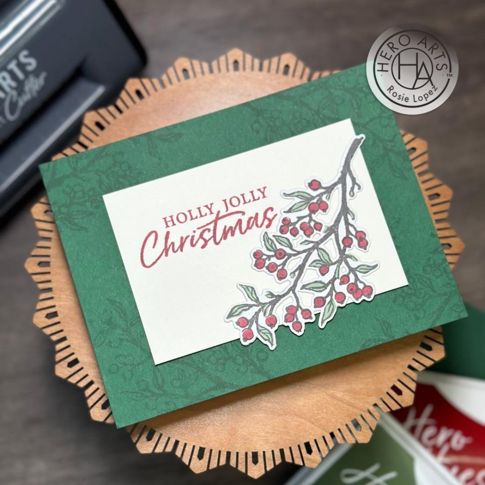 Hero Arts Clear Stamp & Die Combo: Color Layering Holly Branch (5A002CF71GFY3)