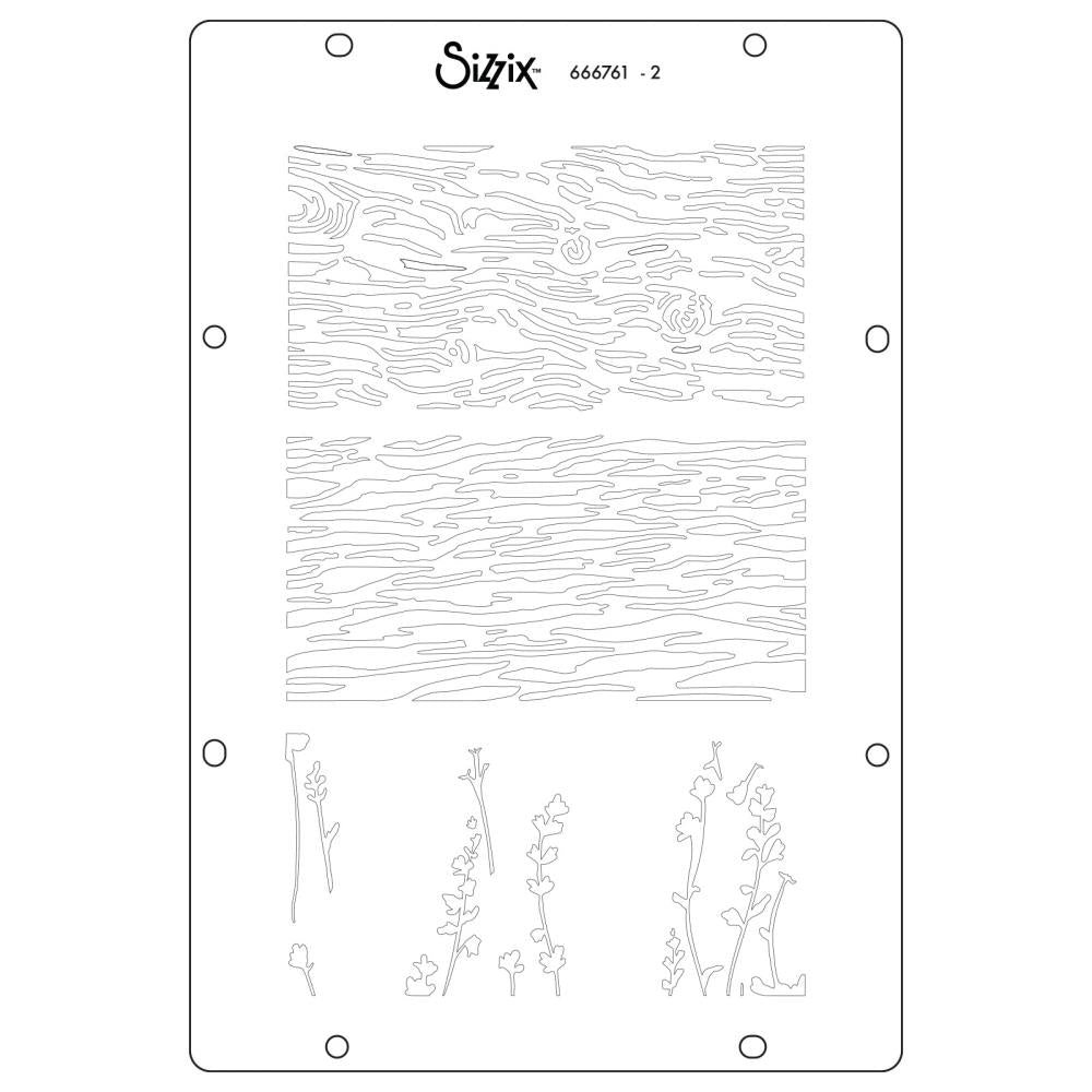 Sizzix Clear Stamp Set W/ Stencils: Nature, 20/Pkg, By Vic Hollins (5A002BL51GF30)