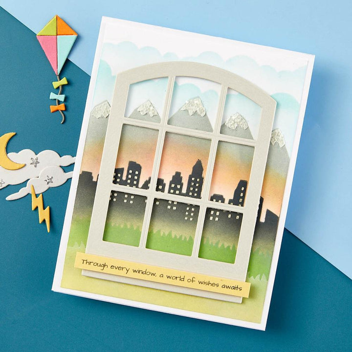 Spellbinders Windows With A View Stencil: Background Scapes, By Tina Smith (STN083)