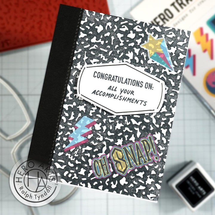 Hero Arts Bold Prints 6"X6" Cling Stamp: HA + RT Composition Notebook Pattern (HACG931)
