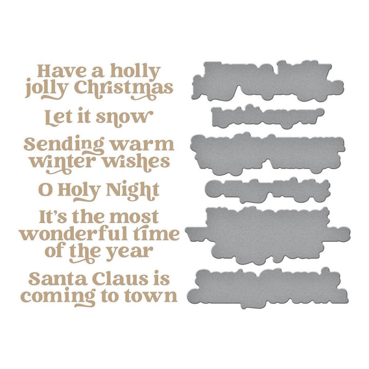 Spellbinders Simon's Snow Globe Glimmer Hot Foil Plate & Die: Wonderful Winter Sentiments, By Simon Hurley (GLP433)