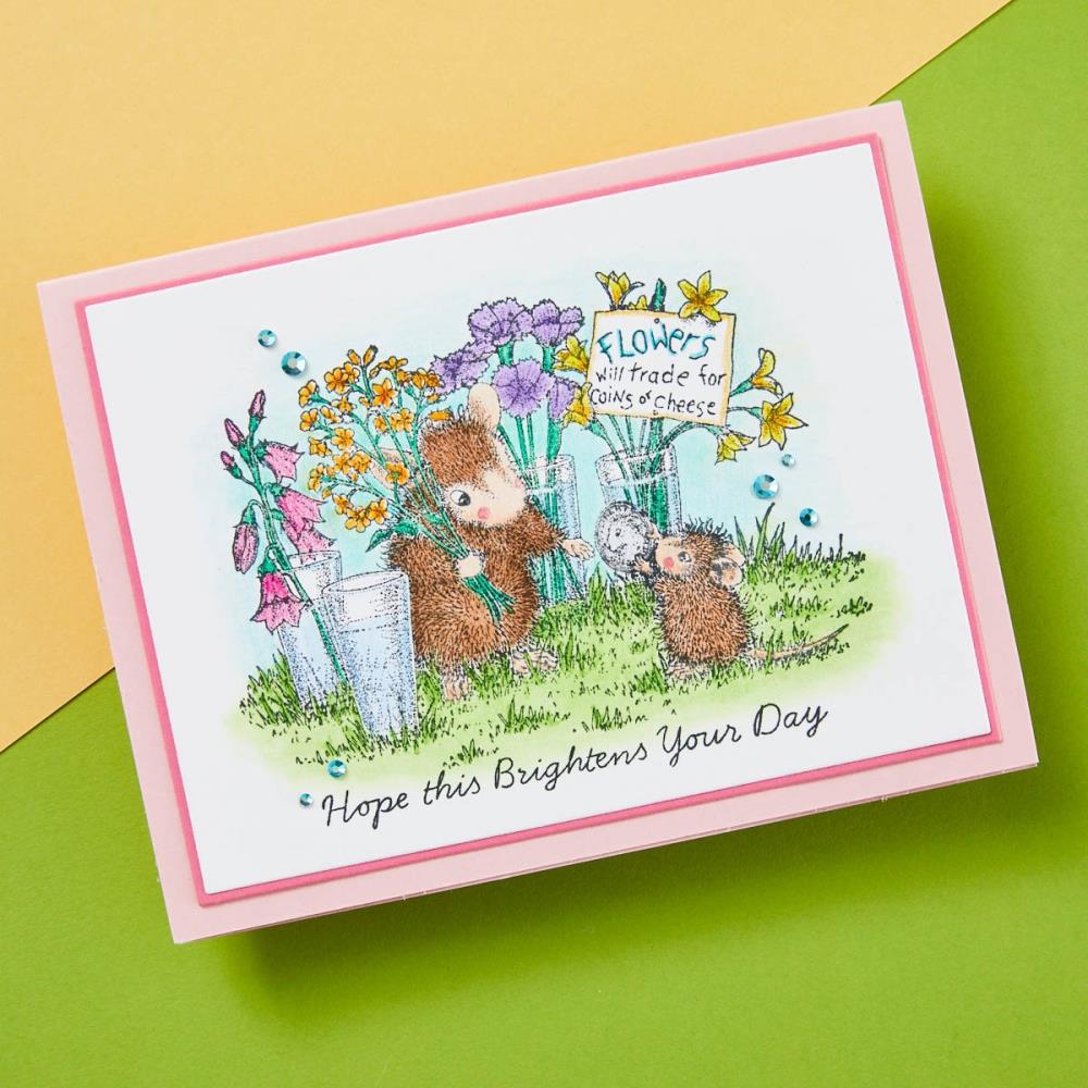 Stampendous Spring Has Sprung House Mouse Cling Rubber Stamp: Flower Market (5A0022Z81G61K)