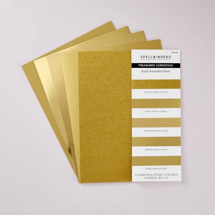 Spellbinders 8.5"X11" Treasured Cardstock: Gold, 15/Pkg (5A002C7Q1GFRN)