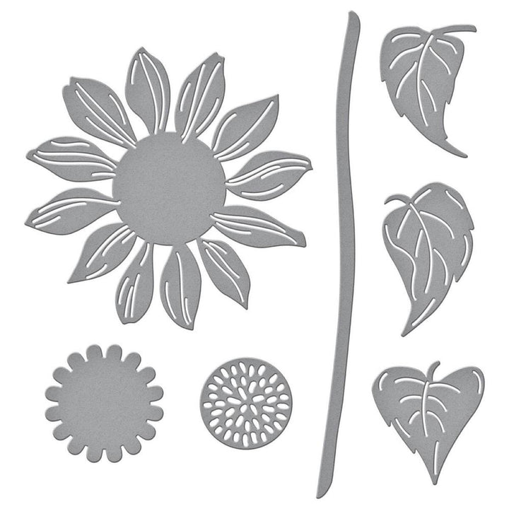 Spellbinders Serenade Of Autumn Etched Dies: Sunflower Serenade (S3494)