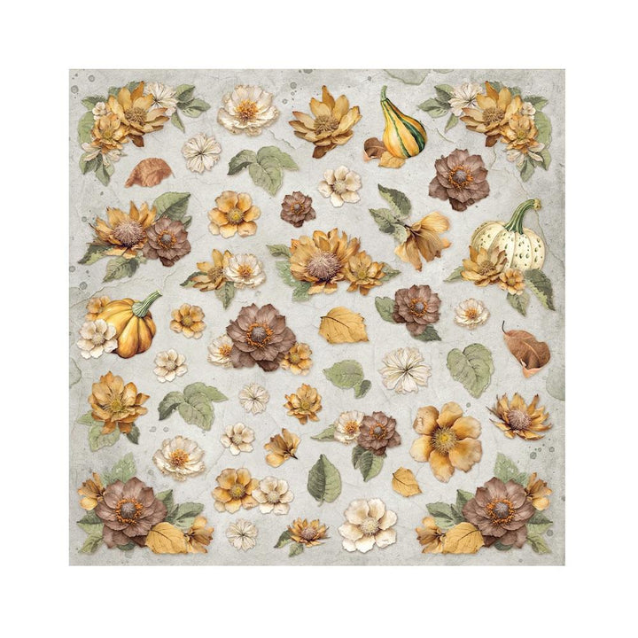 Stamperia Golden Harmony 12"X12" Polyester Fabric, 4/Pkg (5A002CH11GG04)