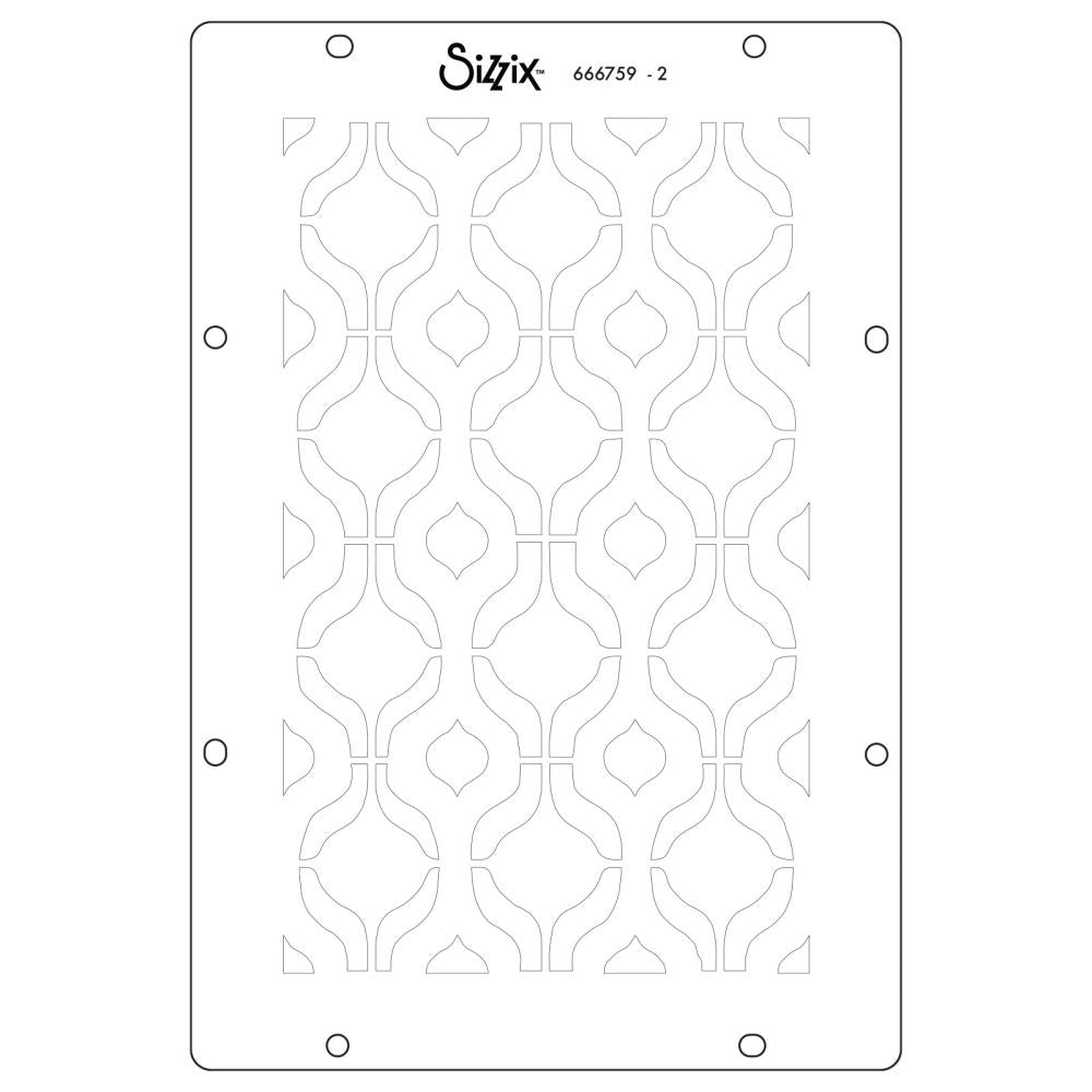 Sizzix Clear Stamp Set W/ Stencils: Retro, 18/Pkg, By Vic Hollins (5A002BL91GF2Y)