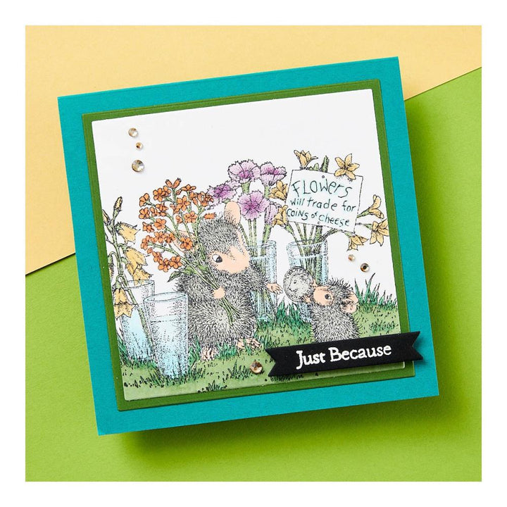 Stampendous Spring Has Sprung House Mouse Cling Rubber Stamp: Flower Market (RSC-025)