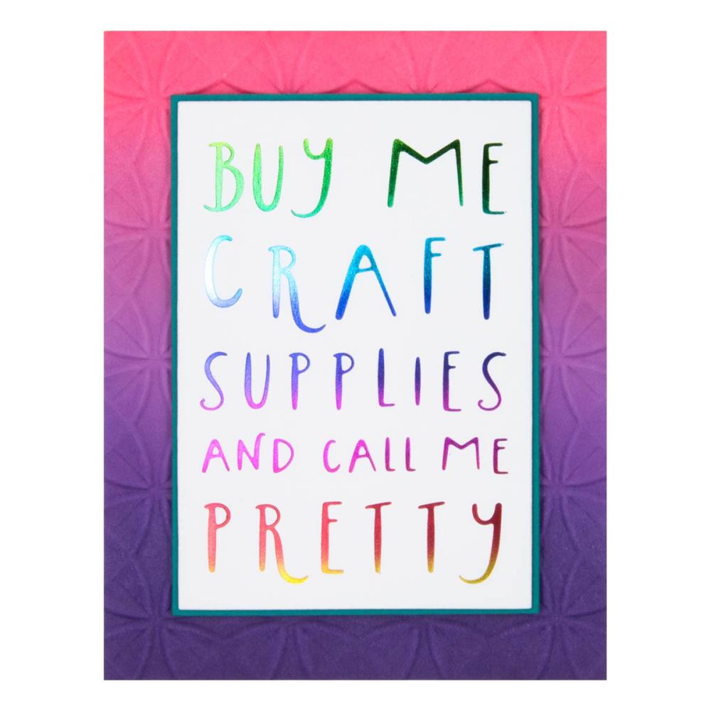 Spellbinders Glimmer Cardfront Sentiments Glimmer Hot Foil Plate: Buy Me Craft Supplies (GLP403)