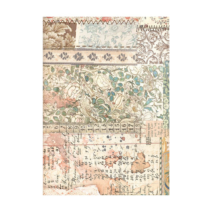 Stamperia Brocante Antiques A6 Assorted Rice Paper Backgrounds, 8/Pkg (DFSAK6018)