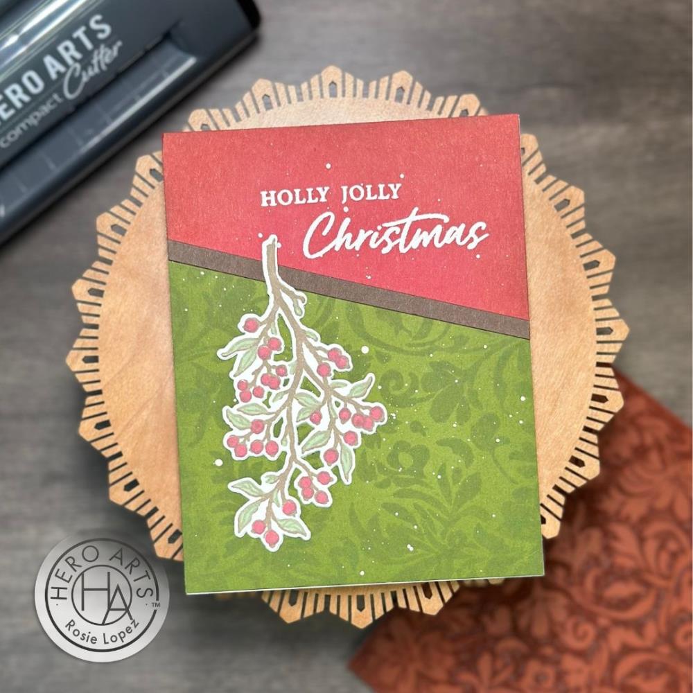 Hero Arts Clear Stamp & Die Combo: Color Layering Holly Branch (5A002CF71GFY3)