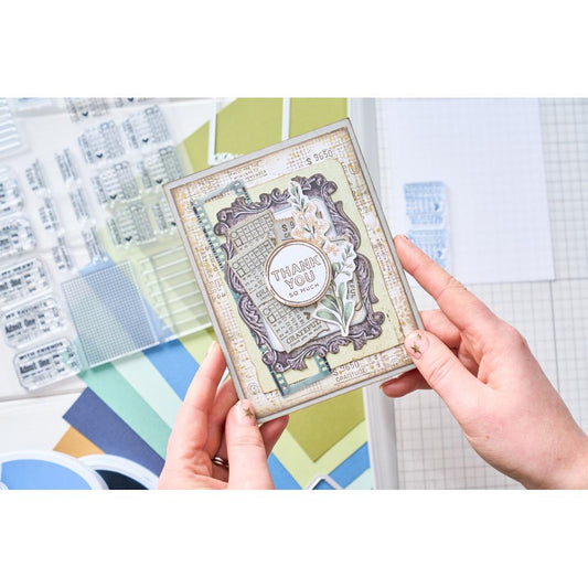 Sizzix/49 and Market A5 Clear Stamps With Framelits Die: Forever Journal Essentials (5A00241C1G7B0)