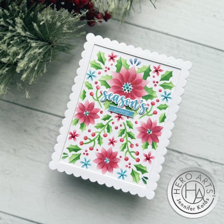 Hero Arts 5.25"X6.5" Color Layering Stencil Set: Poinsettia Pattern (5A002CFL1GFYS)