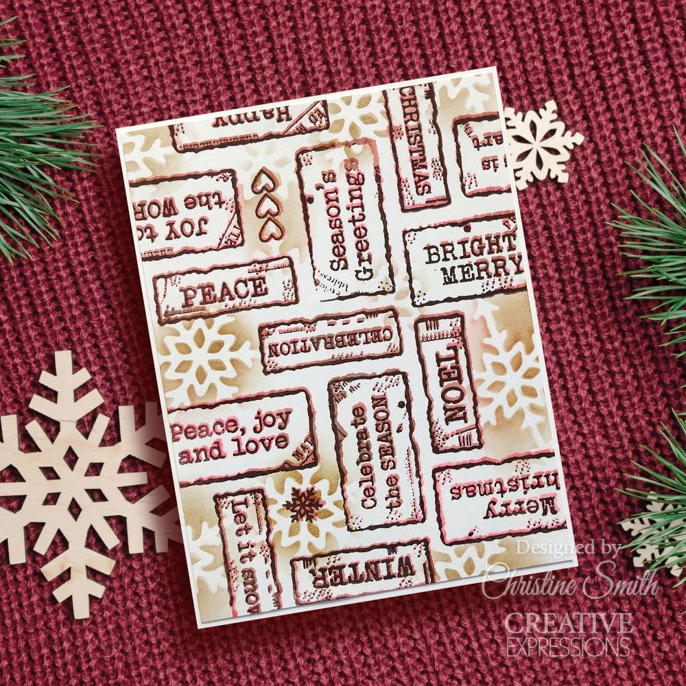 Woodware 4"X6" Clear Stamps: Christmas Distressed Labels (FRS1019)