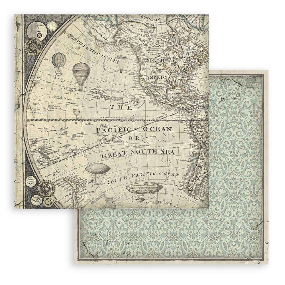 Stamperia Voyages Fantastiques 8"X8" Double-Sided Paper Pad: Backgrounds, 10/Pkg (SBBS97)