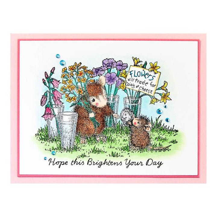 Stampendous Spring Has Sprung House Mouse Cling Rubber Stamp: Flower Market (RSC-025)
