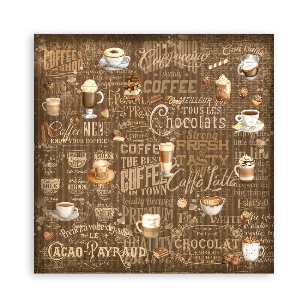 Stamperia Coffee And Chocolate 8"X8" Single-Sided Paper Pad, 22/Pkg (SBBSXB01)