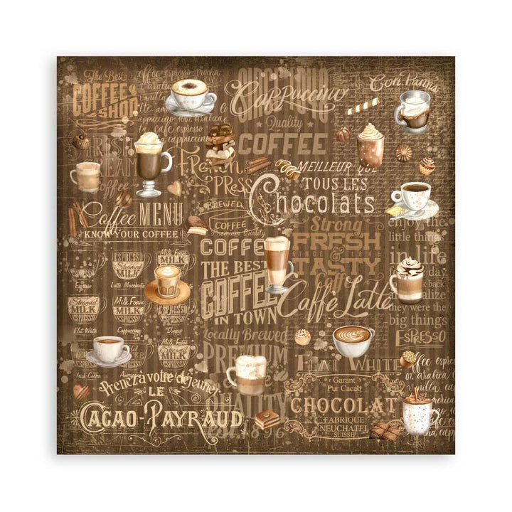 Stamperia Coffee And Chocolate 8"X8" Single-Sided Paper Pad, 22/Pkg (SBBSXB01)