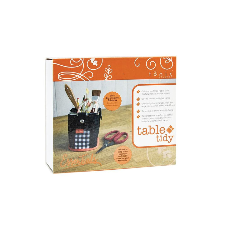 Tonic Studios Table Tidy Single Pocket: Black/Orange (1644E)