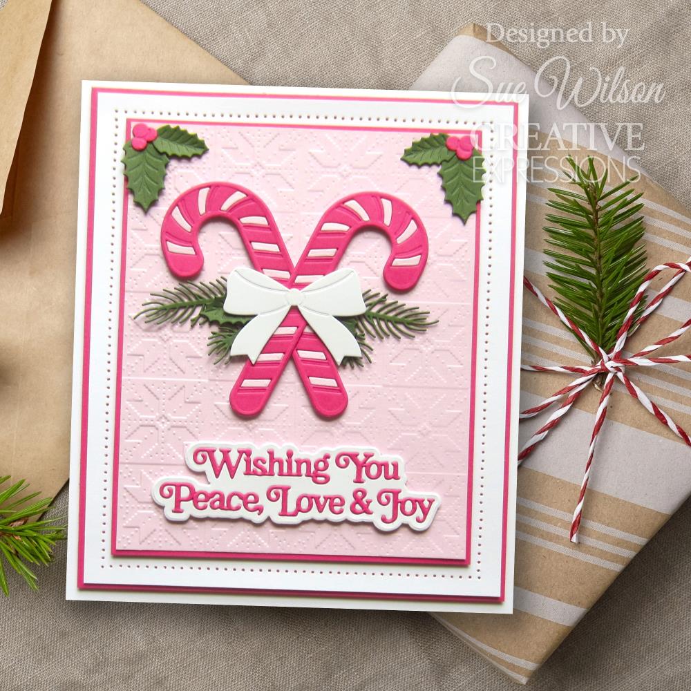 Creative Expressions Festive Shadowed Craft Die: Wishing You Peace Love & Joy, By Sue Wilson (5A00283L1GB5G)