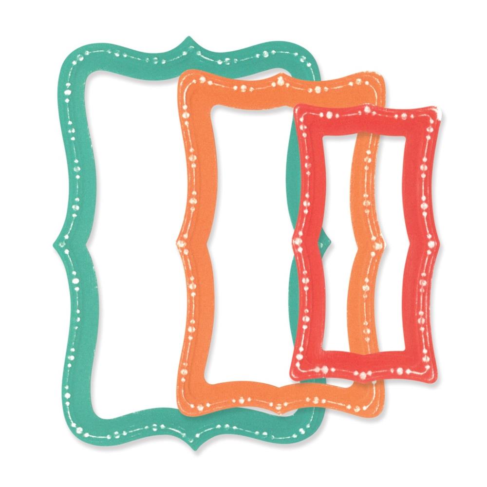 Sizzix Fanciful Framelits Die Set: Doris Dotted Top Note, 8/Pkg, By Stacey Park (666552)