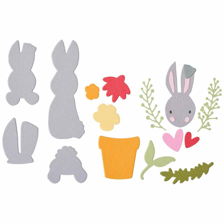 Sizzix Thinlits Die Set: Bunny Bits & Blooms #2, 15/Pkg, By Catherine Pooler (666795)