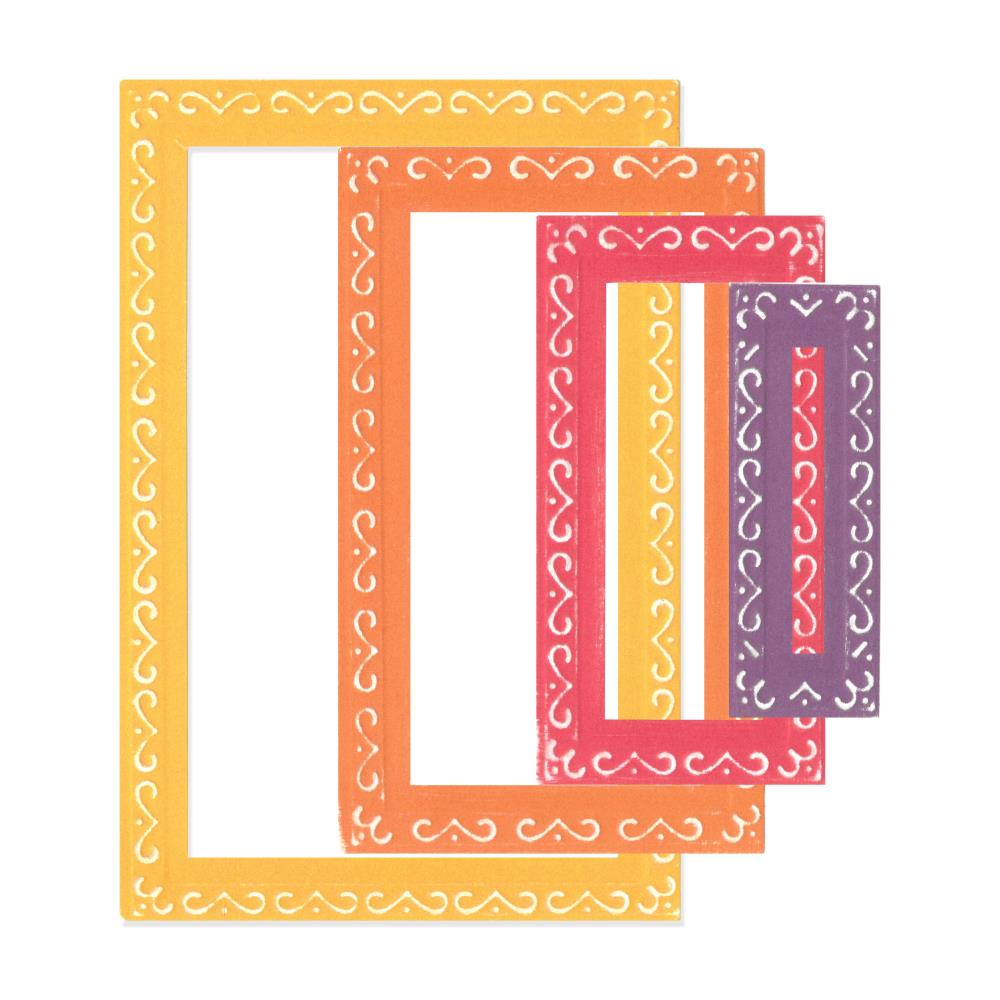 Sizzix Fanciful Framelits Die Set: Renee Deco Rectangles, 9/Pkg, By Stacey Park (666553)