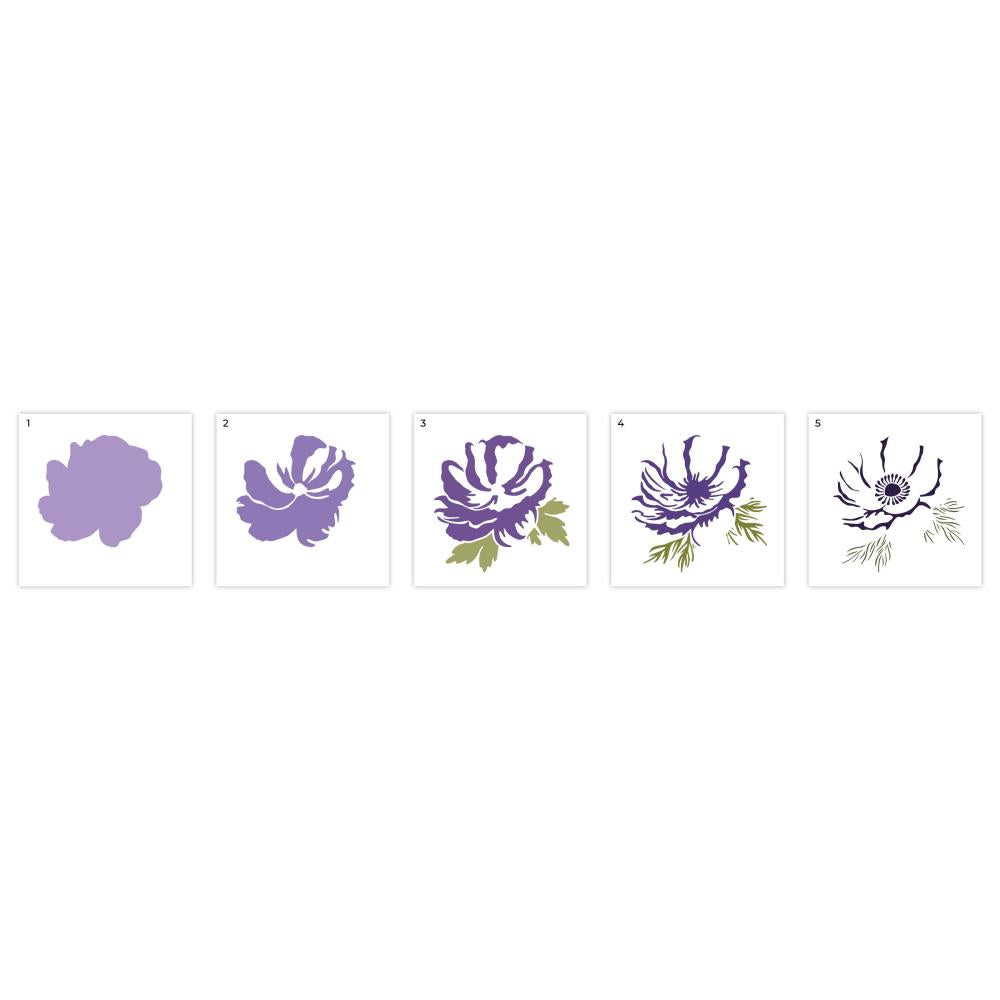 Crafter's Companion Layering Stencils Colouring Medium Set: Anemone (5A002G081GHFK)