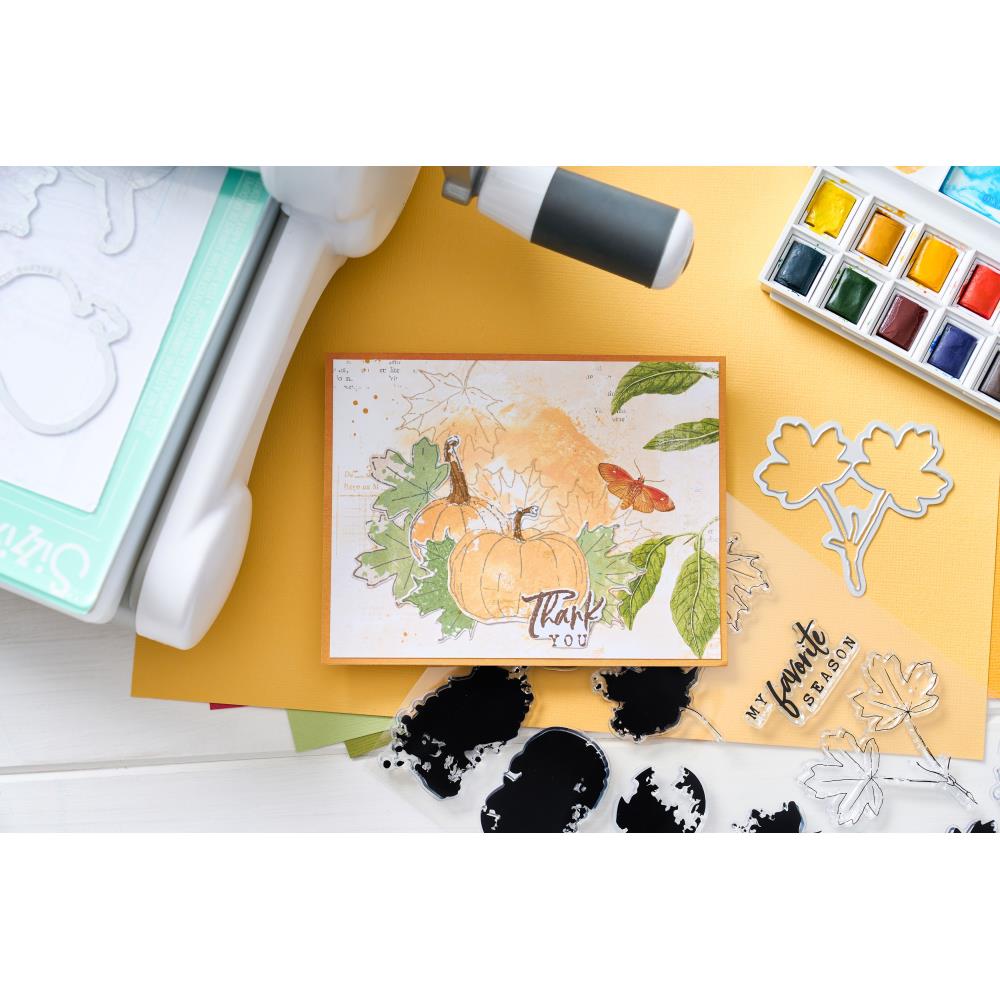 Sizzix/49 and Market A5 Clear Stamps With Framelits Die: Pencil Line Harvest (5A00240N1G7BG)