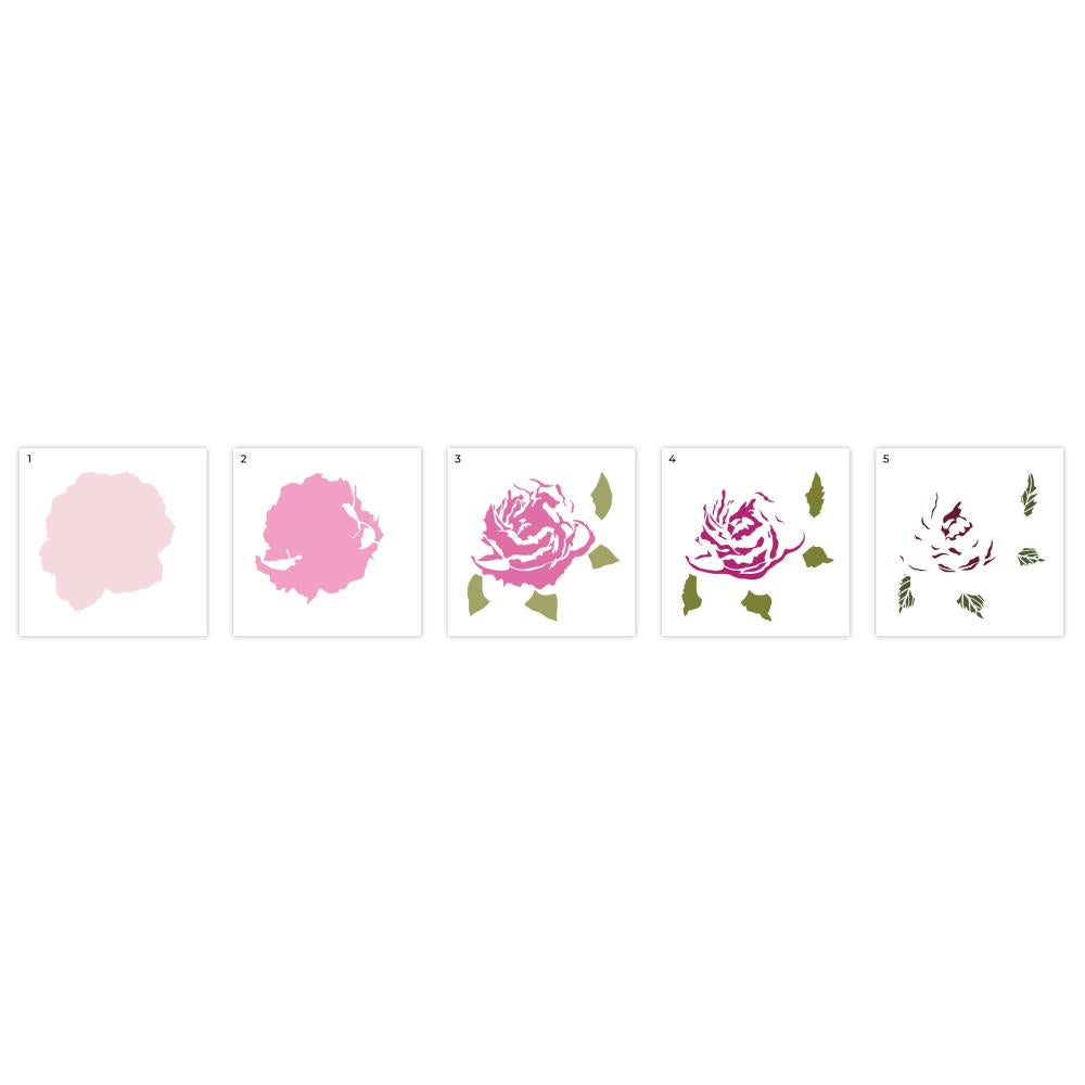 Crafter's Companion Layering Stencils Colouring Medium Set: Peony (5A002FZJ1GHFC)