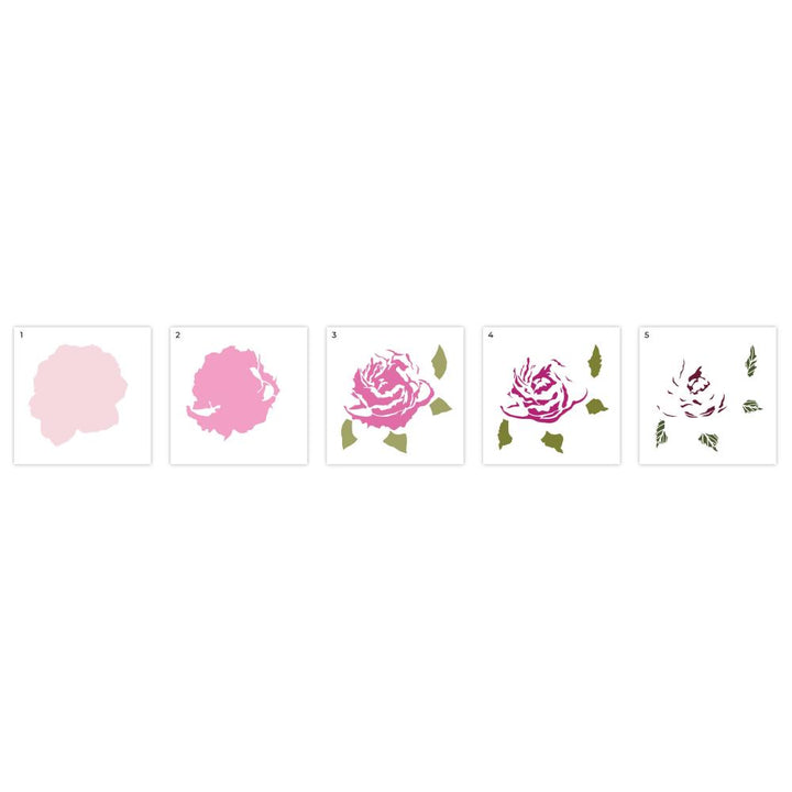 Crafter's Companion Layering Stencils Colouring Medium Set: Peony (5A002FZJ1GHFC)