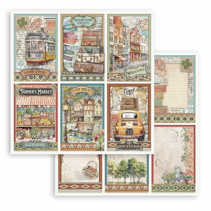 Stamperia Art Of Travelling 12"X12" Double-Sided Paper Pad, 10/Pkg (SBBL164)