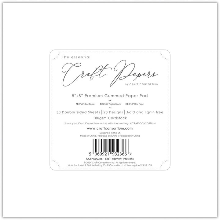 Craft Consortium Pigment Infusions 8"X8" Double-Sided Paper Pad (5A002B141GDH3)