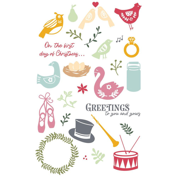 Sizzix A5 Clear Stamps Set: 12 Days Of Christmas, 30/Pkg, By Catherine Pooler (5A00240X1G79Q)