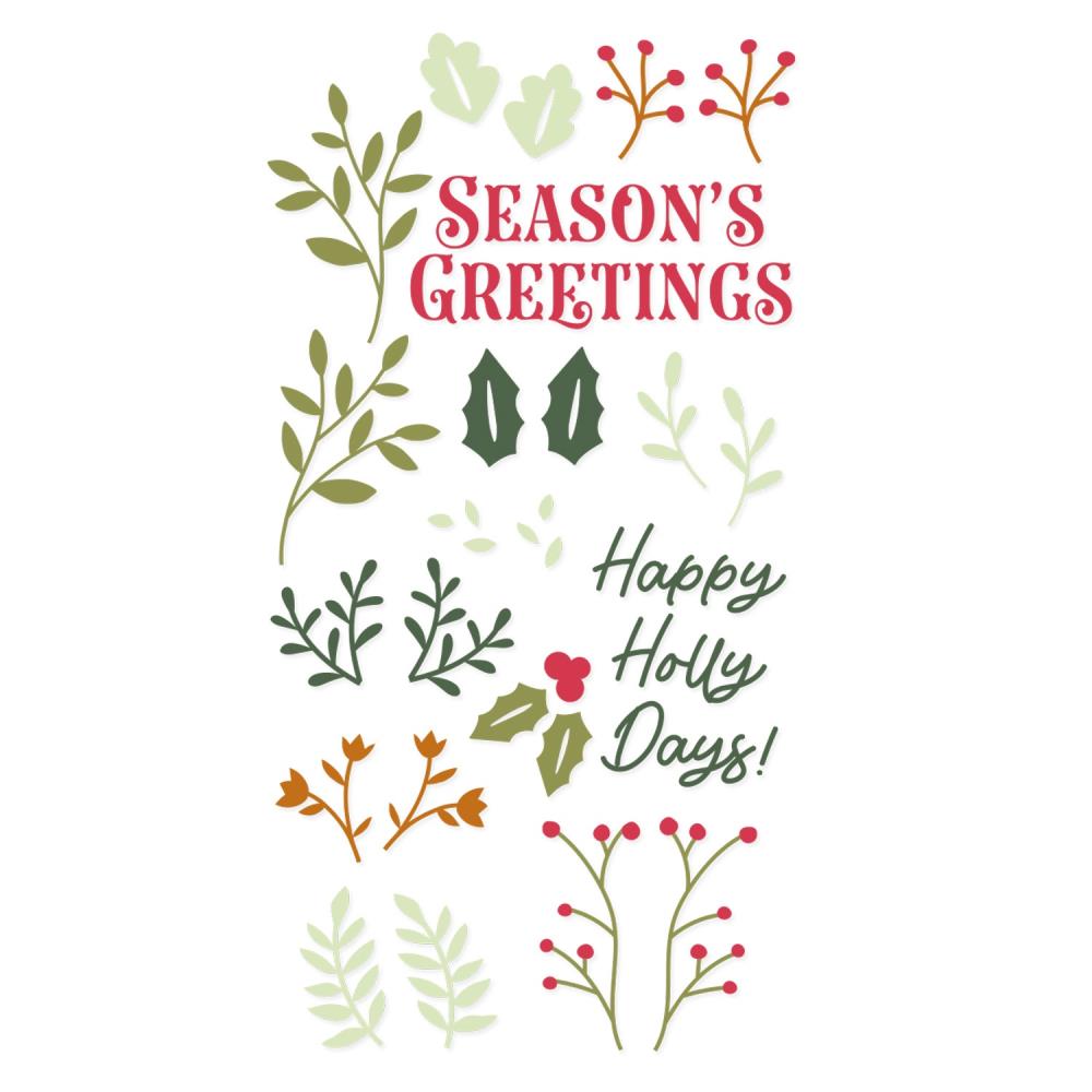 Sizzix Clear Stamps Set: Happy Holly Days, 29/Pkg, By Catherine Pooler (5A00241F1G7BH)