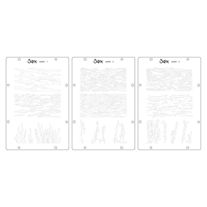 Sizzix Clear Stamp Set W/ Stencils: Nature, 20/Pkg, By Vic Hollins (5A002BL51GF30)