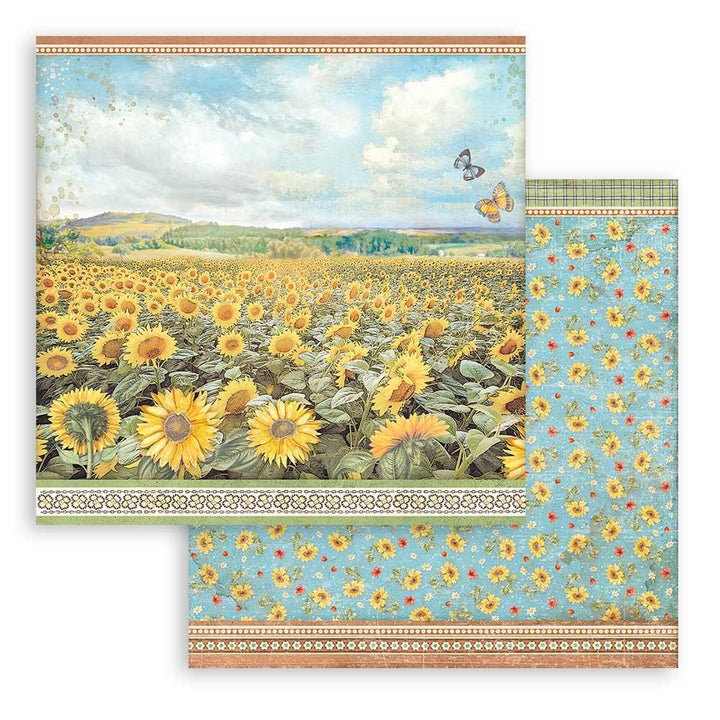 Stamperia Sunflower Art 12"X12" Double-Sided Paper Pad, 10/Pkg (SBBL135)