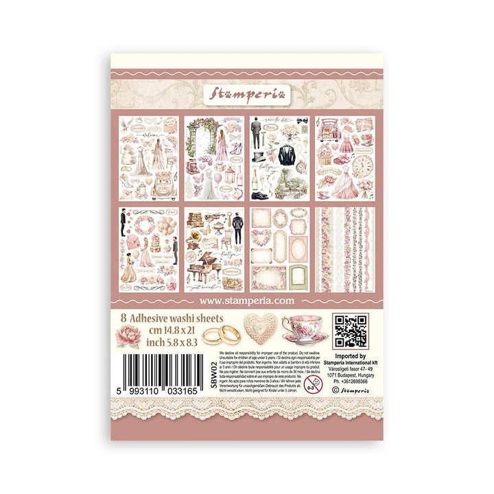 Stamperia Romance Forever A5 Washi Pad, 8/Pkg (SBW02)