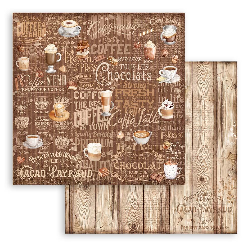 Stamperia Coffee And Chocolate 8"X8" Double-Sided Paper Pad: Backgrounds, 10/Pkg (SBBS94)