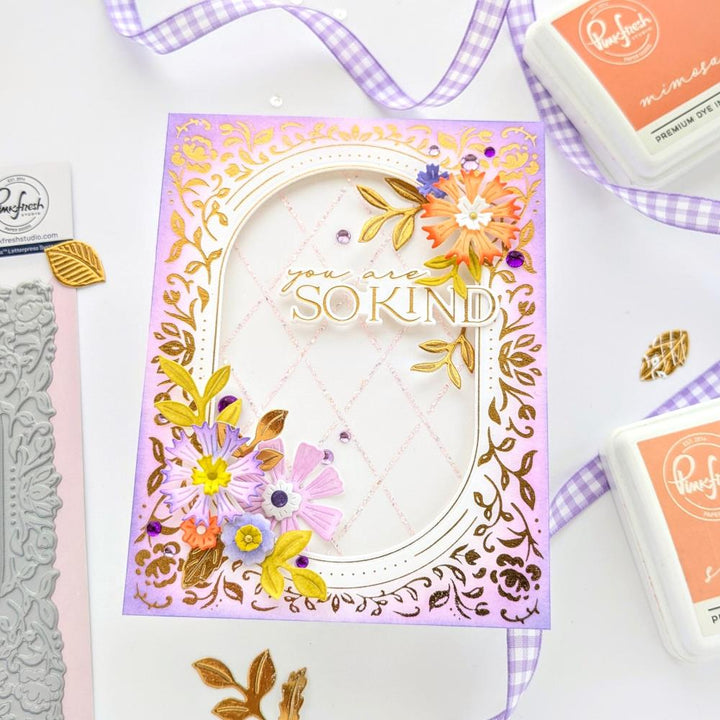 Pinkfresh Studio Press Plate: Dainty Floral Frame (5A002CVR1GGCN)