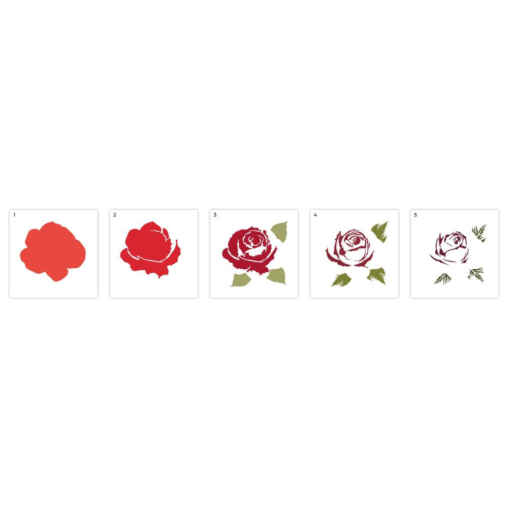 Crafter's Companion Layering Stencils Colouring Medium Set: Rose (5A002FZL1GHG5)