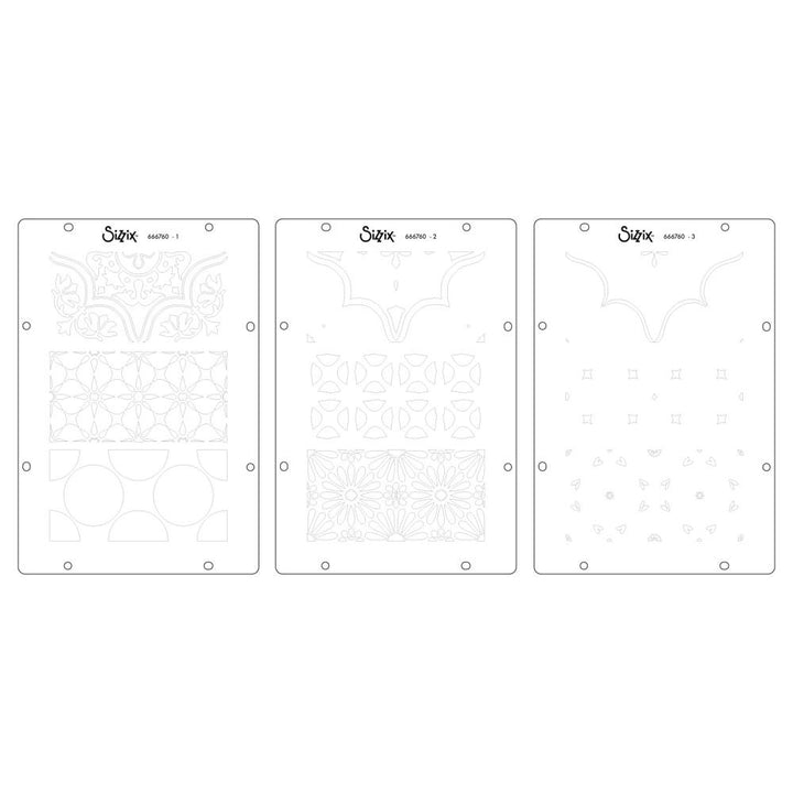 Sizzix Clear Stamp Set W/ Stencils: Geometric, 21/Pkg, By Vic Hollins (5A002BL61GF31)