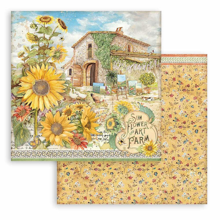 Stamperia Sunflower Art 8"X8" Double-Sided Paper Pad, 10/Pkg (SBBS83)