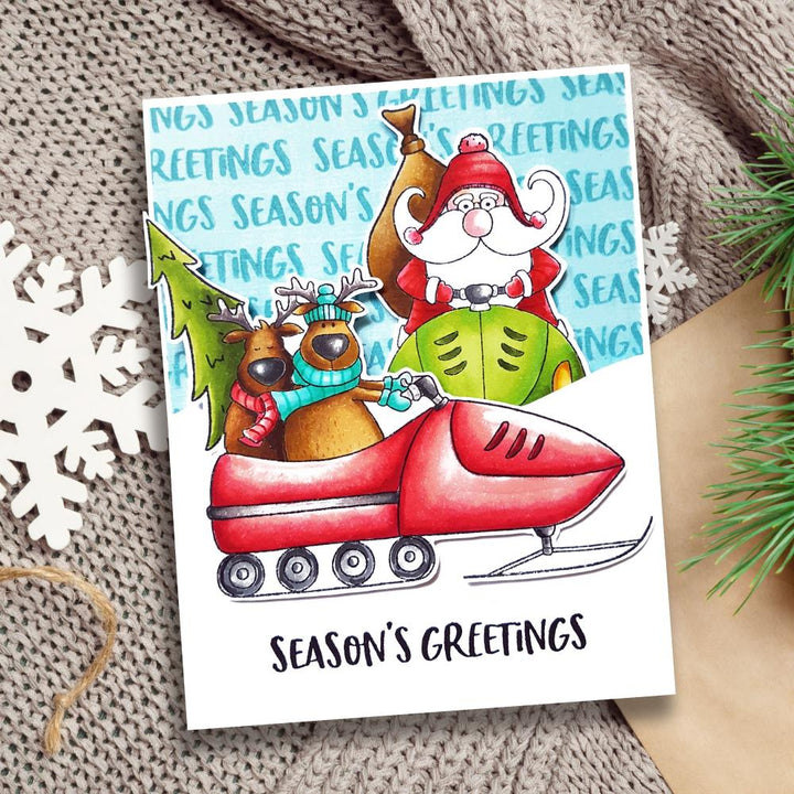 Creative Expressions Jane's Doodles 6"x8" Clear Stamp Set: Santa's Coming To Town (CEC1034)