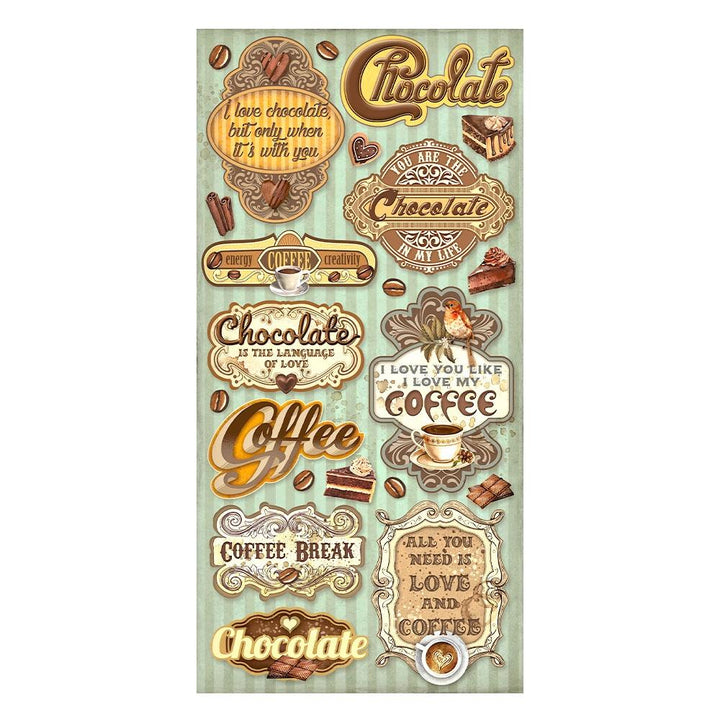 Stamperia Coffee And Chocolate 6"X12" Collectables, 10/Pkg (SBBV26)