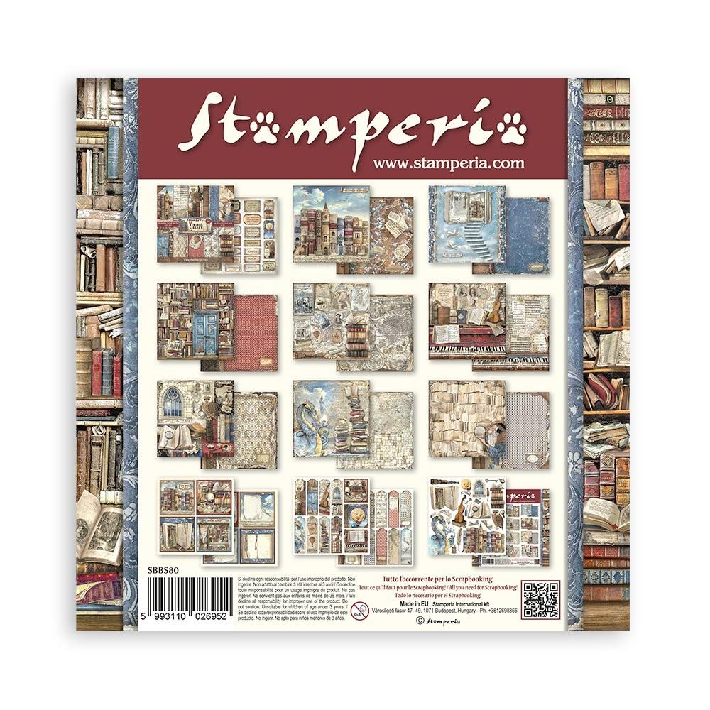 Stamperia Vintage Library 8"X8" Double-Sided Paper Pad, 10/Pkg (SBBS80)