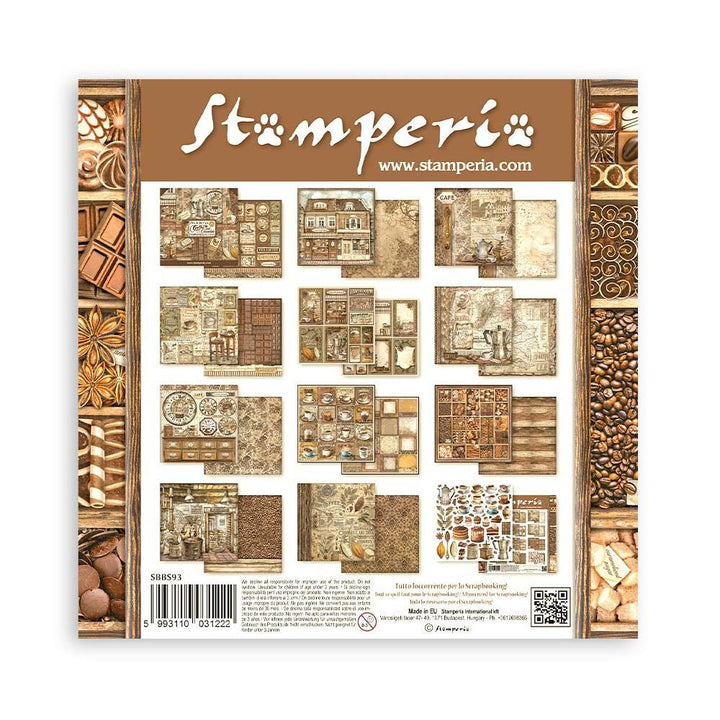Stamperia Coffee And Chocolate 8"X8" Double-Sided Paper Pad, 10/Pkg (SBBS93)