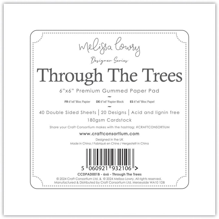 Craft Consortium Through The Trees 6"x6" Double-Sided Paper Pad, 40/Pkg (DPAD001B)